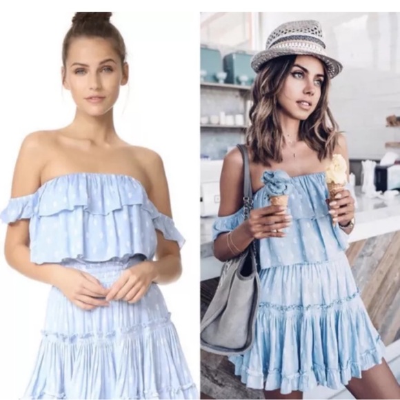 MISA Los Angeles Blue Ruffle Skirt - Picture 3 of 3